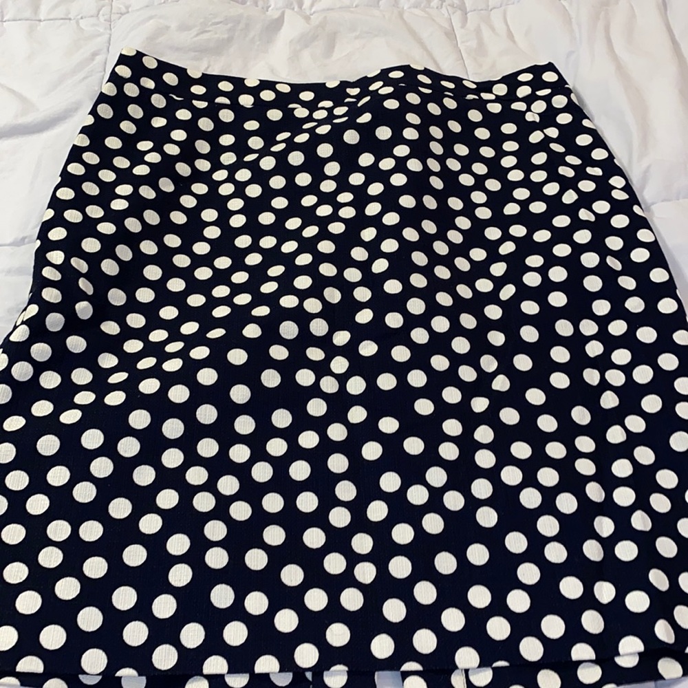 Blue and white poke a dot skirt